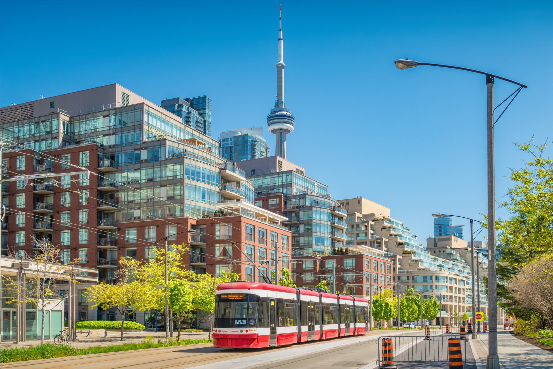 Downtown Toronto Canada New Streetcar